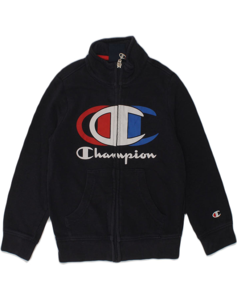 CHAMPION Boys Graphic Tracksuit Top Jacket 3-4 Years 2XS Navy Blue Cotton | Vintage Champion | Thrift | Second-Hand Champion | Used Clothing | Messina Hembry 