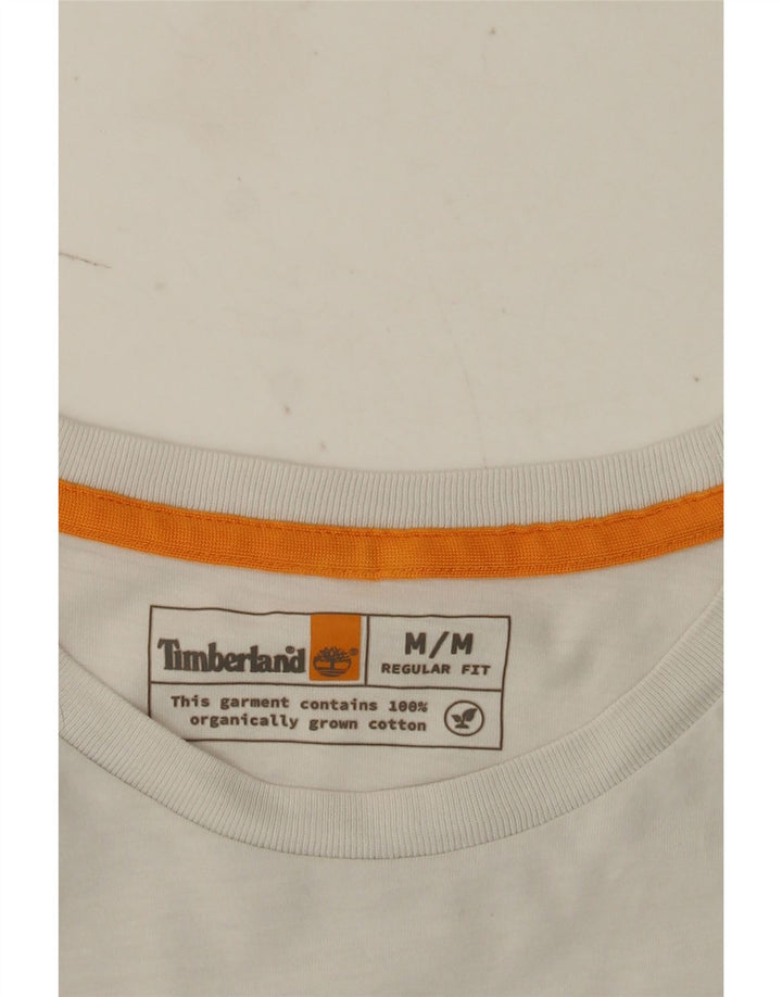 Timberland Mens Regular Fit Graphic T-Shirt Top Medium White Cotton