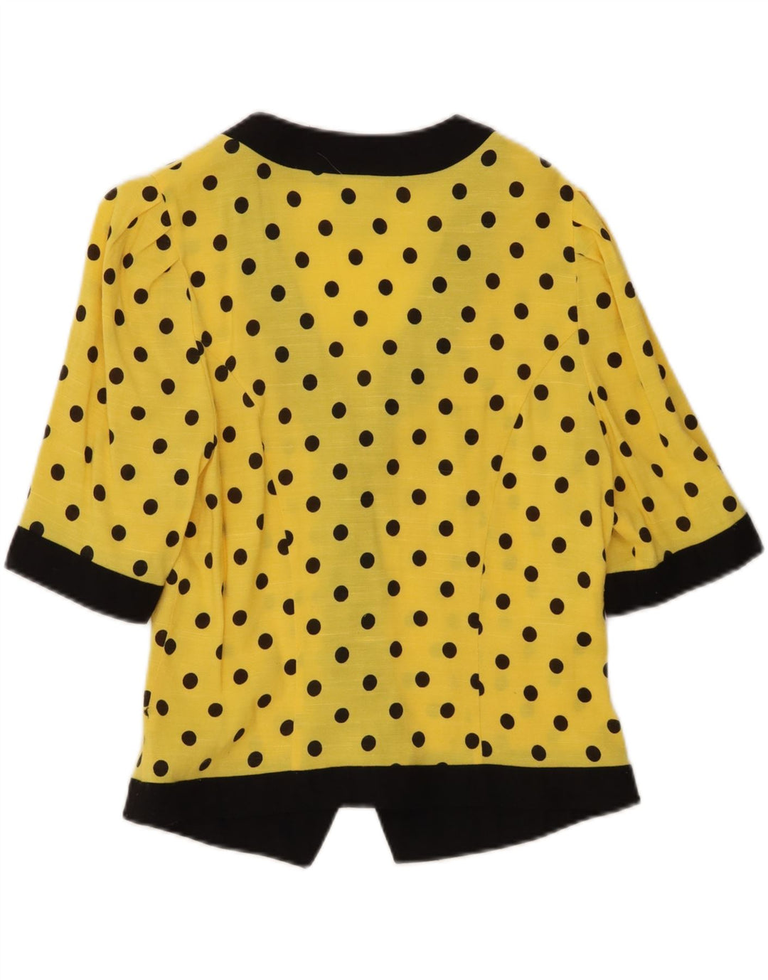 Meico Womens 3/4 Sleeve Blazer Jacket UK 12 Medium Yellow Polyester