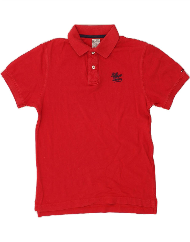 TOMMY HILFIGER Mens Polo Shirt Small Red Cotton | Vintage Tommy Hilfiger | Thrift | Second-Hand Tommy Hilfiger | Used Clothing | Messina Hembry 