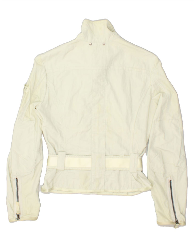 PEUTEREY Womens Bomber Jacket IT42 Medium Off White Polyamide | Vintage PEUTEREY | Thrift | Second-Hand PEUTEREY | Used Clothing | Messina Hembry 