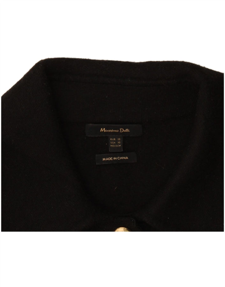 Massimo Dutti Womens Crop Oversized Bolero Jacket UK 6 XS Black
