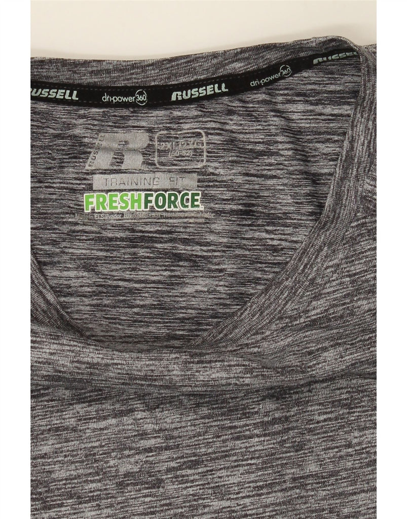 RUSSELL ATHLETIC Mens Dri-Power T-Shirt Top UK 50/52 2XL Grey Flecked Vintage Russell Athletic and Second-Hand Russell Athletic from Messina Hembry 