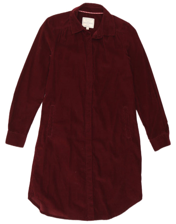 Fat Face Womens Corduroy Shirt Dress UK 6 XS Burgundy Cotton