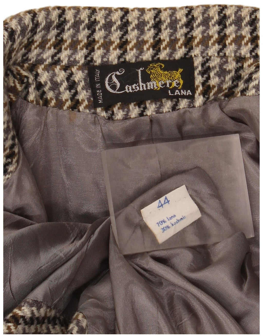 Vintage Womens 2 Button Blazer Jacket IT 44 Medium Grey Houndstooth Wool