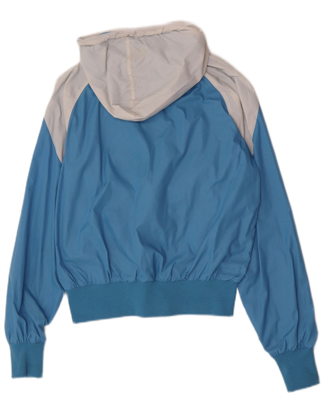 Nike Womens Hooded Rain Jacket UK 10/12 Medium Blue Colourblock Nylon