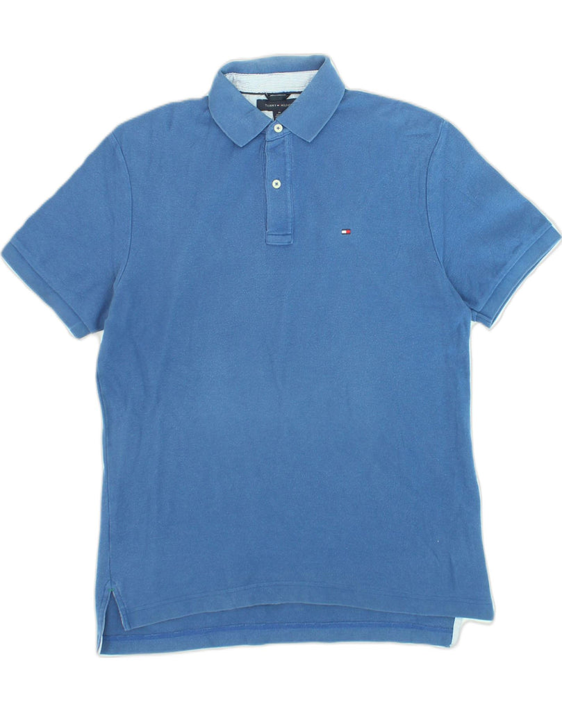 TOMMY HILFIGER Mens Polo Shirt Medium Blue Cotton | Vintage Tommy Hilfiger | Thrift | Second-Hand Tommy Hilfiger | Used Clothing | Messina Hembry 