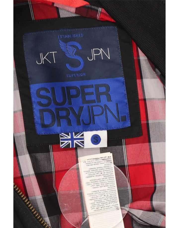 Superdry Mens Bomber Jacket UK 36 Small Black Cotton