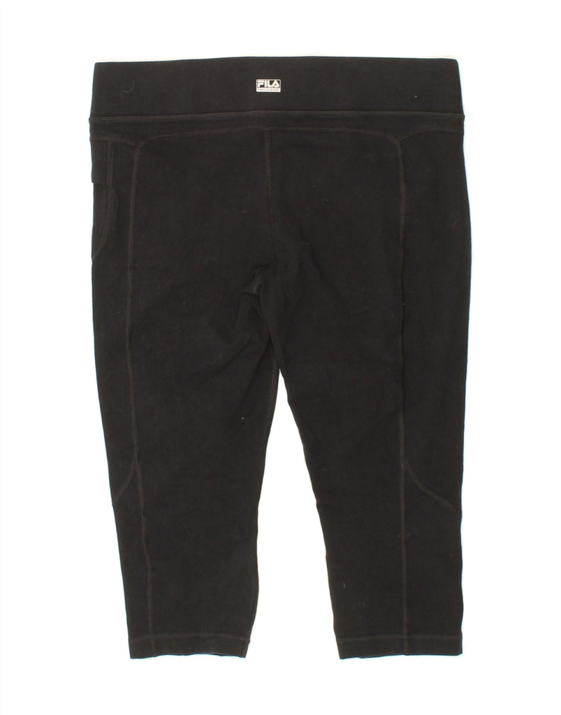 FILA Womens Capri Leggings UK 14 Medium  Black Vintage Fila and Second-Hand Fila from Messina Hembry 