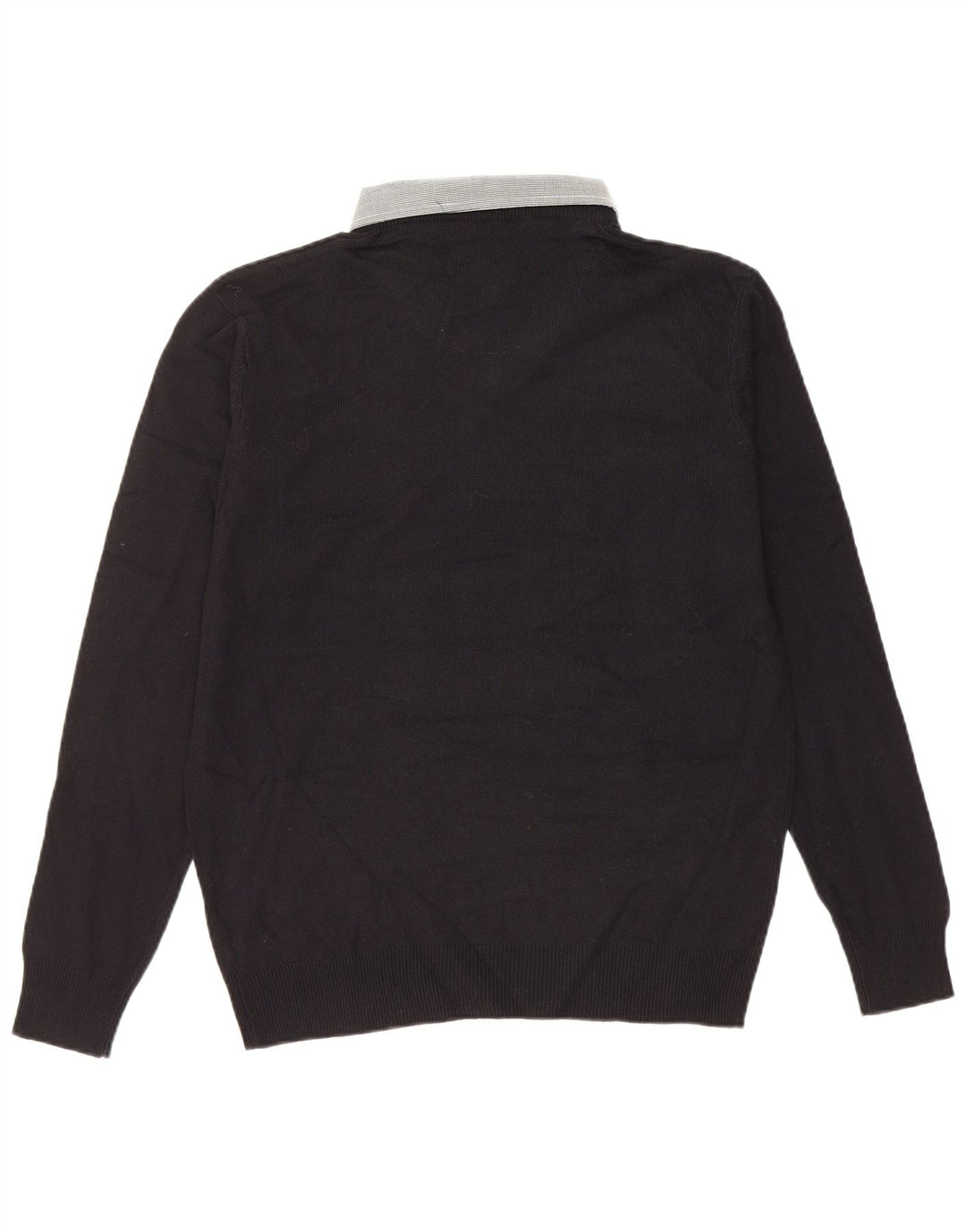 PIERRE CARDIN Mens V-Neck Jumper Sweater Large Black Acrylic