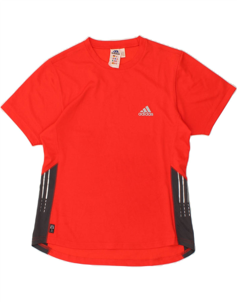 ADIDAS Womens Graphic T-Shirt Top UK 12 Medium  Red Colourblock Polyester | Vintage Adidas | Thrift | Second-Hand Adidas | Used Clothing | Messina Hembry 