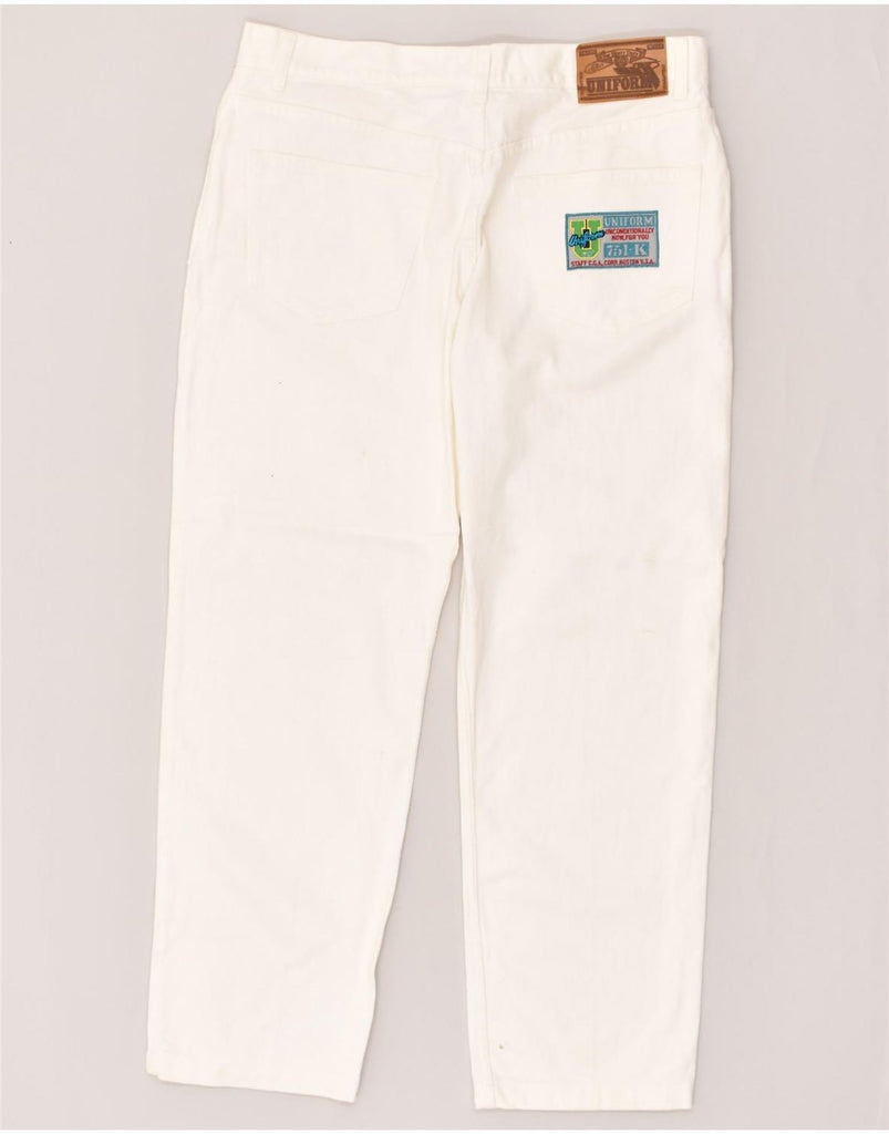 UNIFORM Mens Straight Jeans W38 L29 White Cotton | Vintage Uniform | Thrift | Second-Hand Uniform | Used Clothing | Messina Hembry 