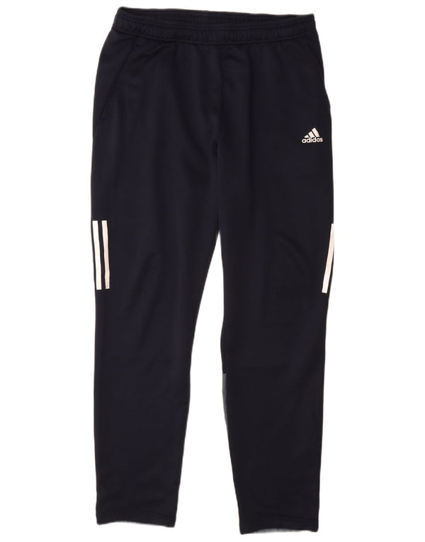 Adidas Mens Tracksuit Trousers Large Navy Blue Colourblock Polyester