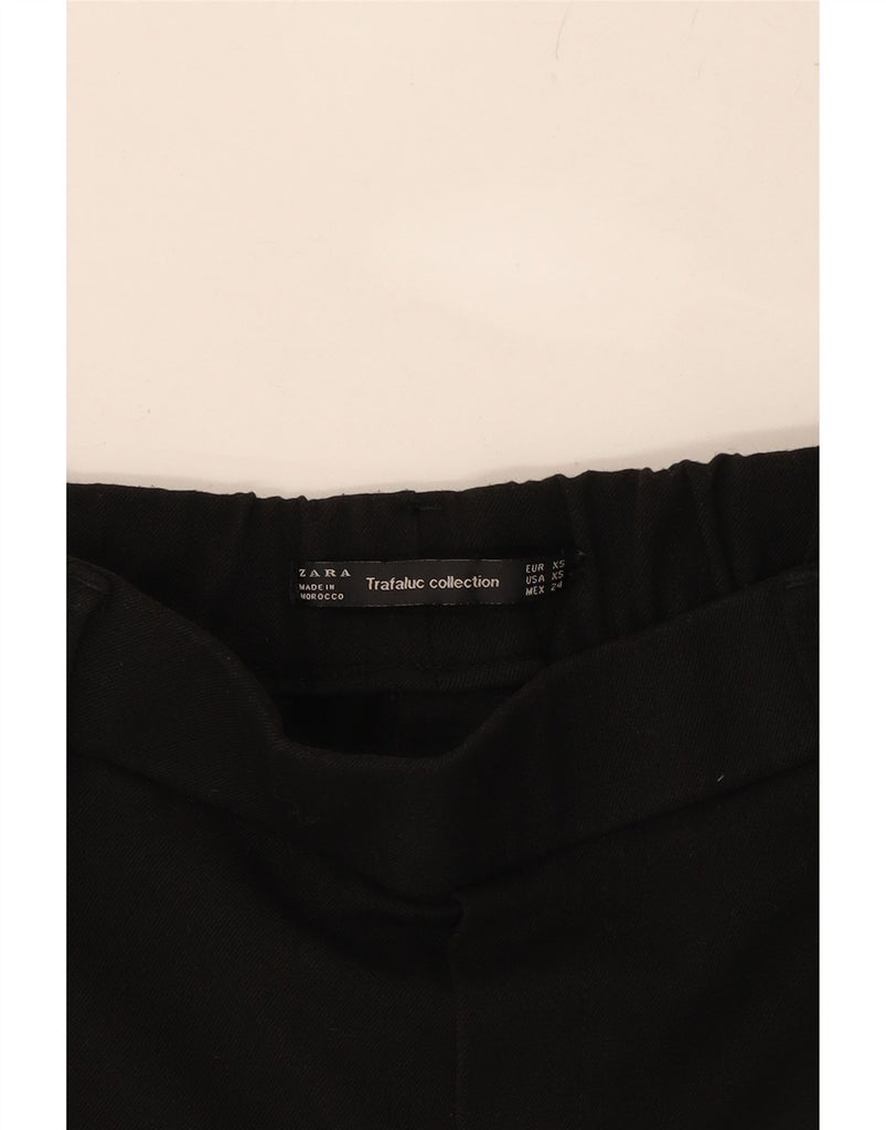 ZARA Womens Tapered Cropped Trousers UK 4 XS W24 L24 Black Colourblock Vintage Zara and Second-Hand Zara from Messina Hembry 