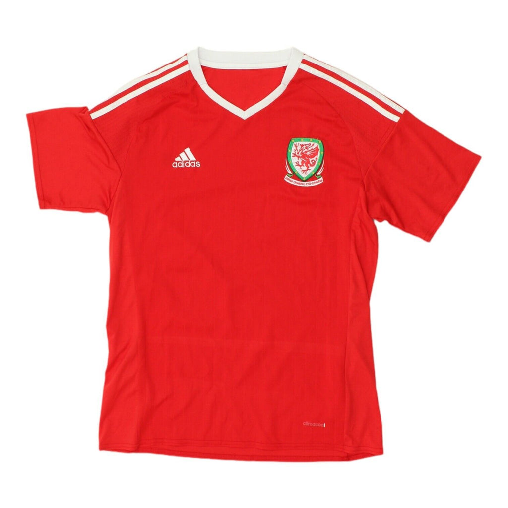 Wales 2016 Adidas Mens Red Home Shirt | International Football Sportswear VTG | Vintage Messina Hembry | Thrift | Second-Hand Messina Hembry | Used Clothing | Messina Hembry 