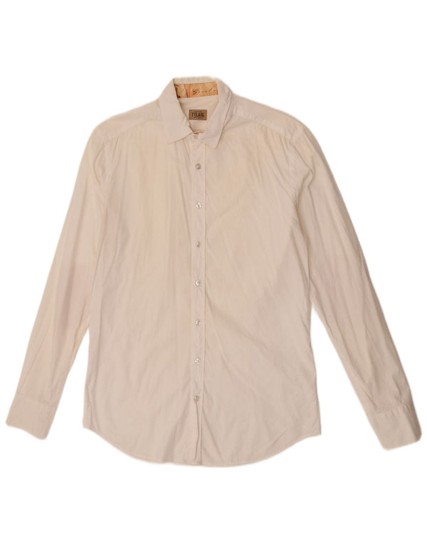 ALVIERO MARTINI Mens Shirt Medium White Colourblock