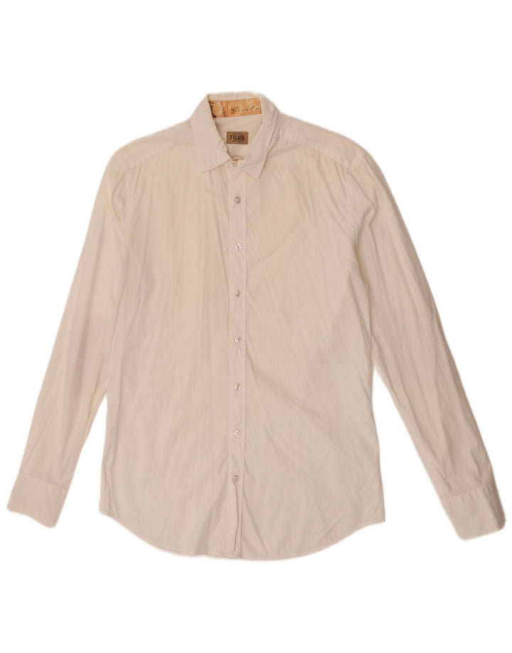 ALVIERO MARTINI Mens Shirt Medium White Colourblock