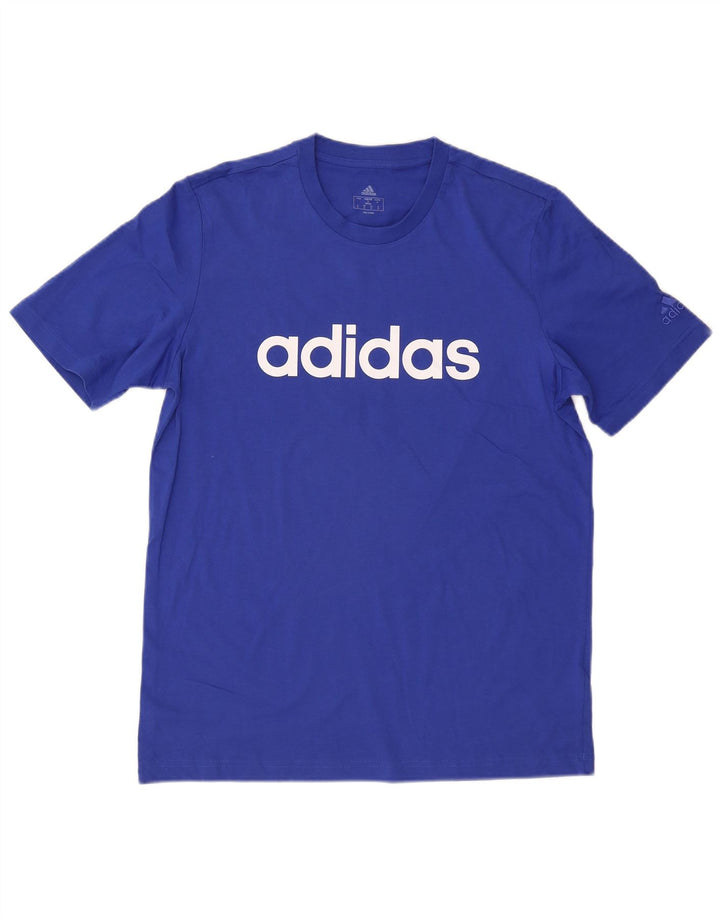 Adidas Mens Graphic T-Shirt Top Medium Blue Cotton
