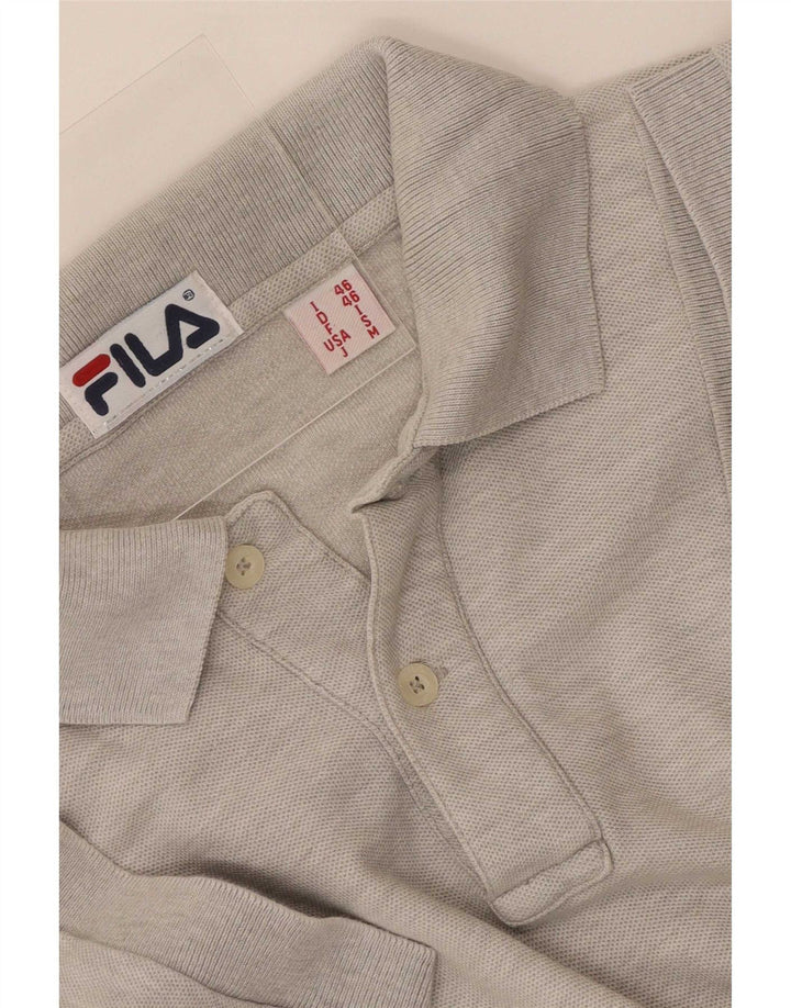 Fila Mens Polo Shirt Small Grey Flecked
