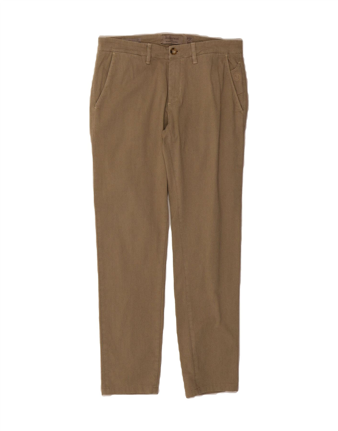 JECKERSON Mens Slim Chino Trousers W31 L29 Khaki Cotton Vintage Jeckerson and Second-Hand Jeckerson from Messina Hembry 