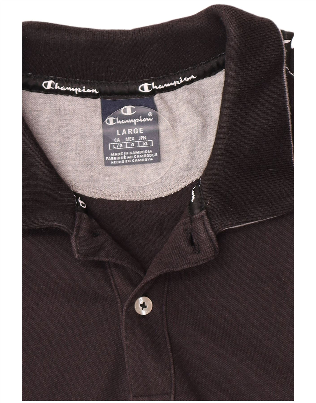 Champion Mens Graphic Polo Shirt Large Black