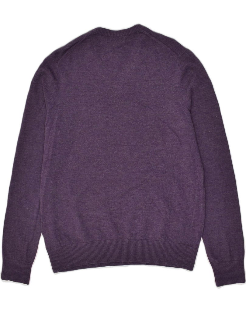 BANANA REPUBLIC Mens Tall V-Neck Jumper Sweater XL Purple Merino Wool | Vintage Banana Republic | Thrift | Second-Hand Banana Republic | Used Clothing | Messina Hembry 