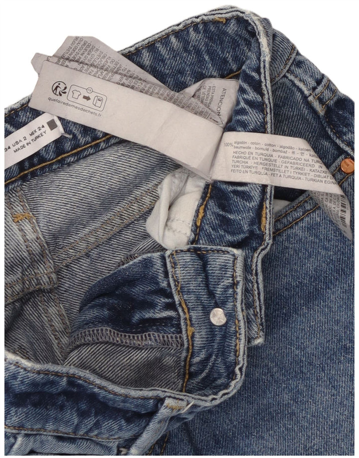 Zara Womens Straight Jeans EU 34 2XS W24 L29 Blue