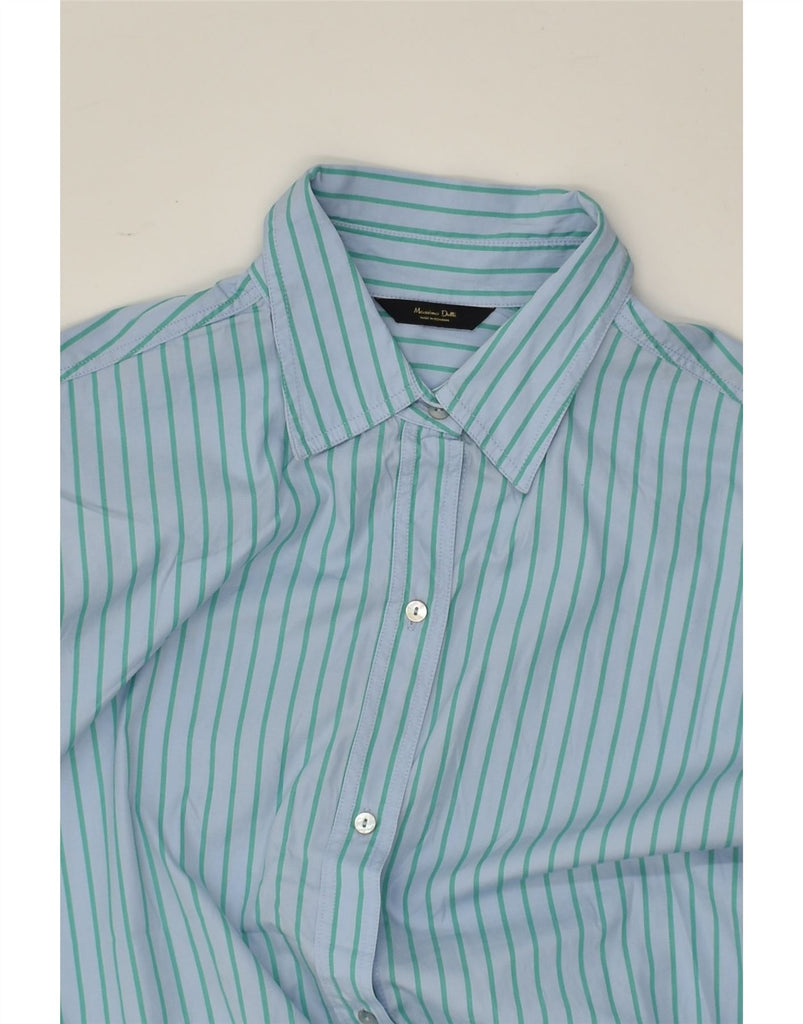 MASSIMO DUTTI Mens Shirt Large Blue Pinstripe Cotton | Vintage Massimo Dutti | Thrift | Second-Hand Massimo Dutti | Used Clothing | Messina Hembry 