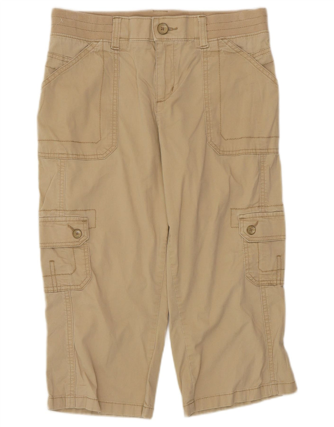 LEE Womens Straight Cargo Capri Trousers US 8 Medium W30 L18 Beige Cotton