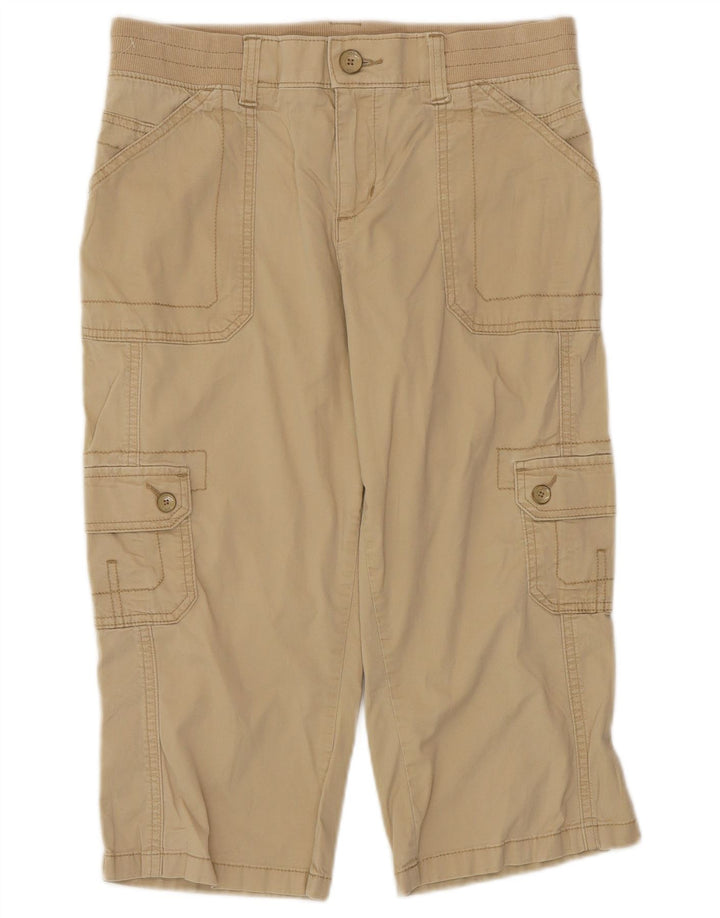 LEE Womens Straight Cargo Capri Trousers US 8 Medium W30 L18 Beige Cotton