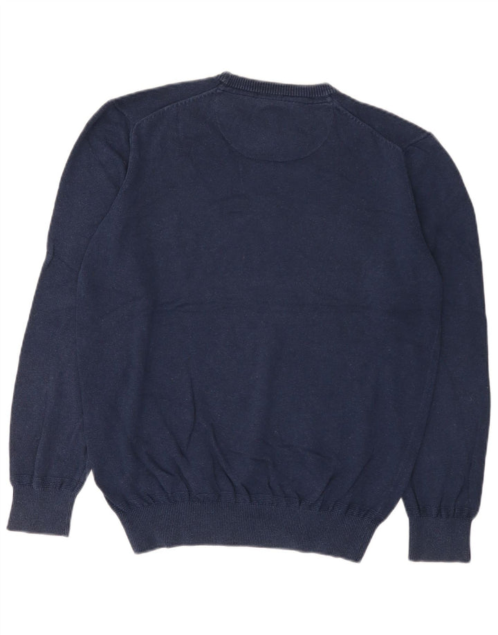 PIERRE CARDIN Mens Crew Neck Jumper Sweater Medium Navy Blue Cotton