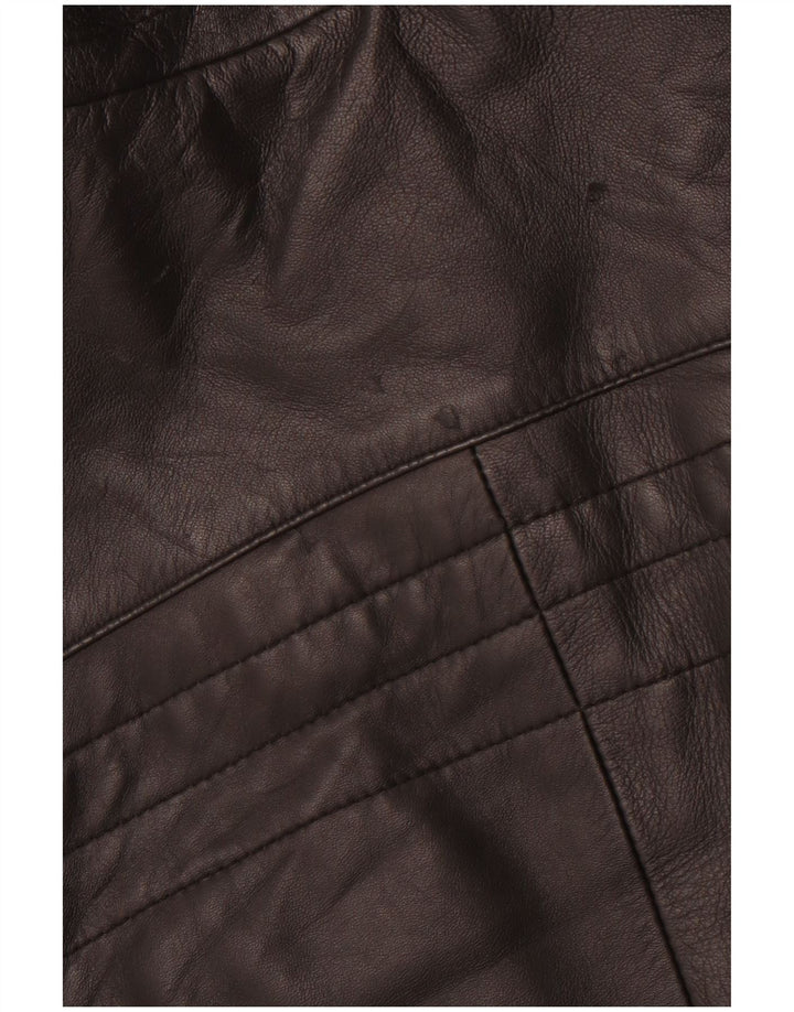 VINTAGE Mens Leather Racer Jacket IT 54 2XL Black Leather