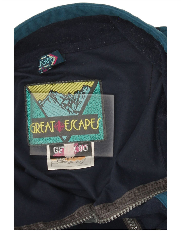 Great Escapes Mens Tracksuit Top Jacket IT 56 XL Navy Blue Colourblock