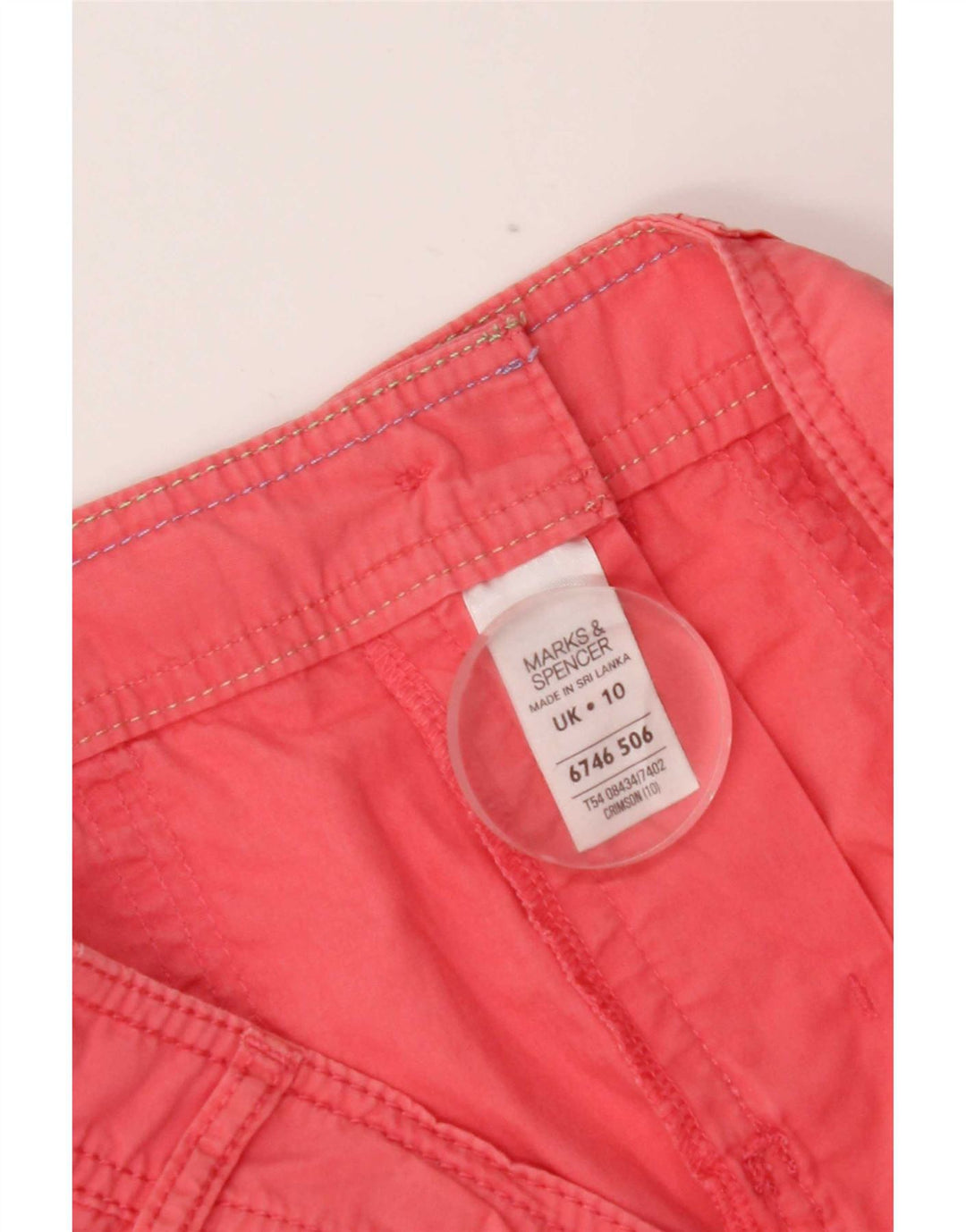 Marks & Spencer Womens Shorts UK 10 Small W30  Pink Cotton