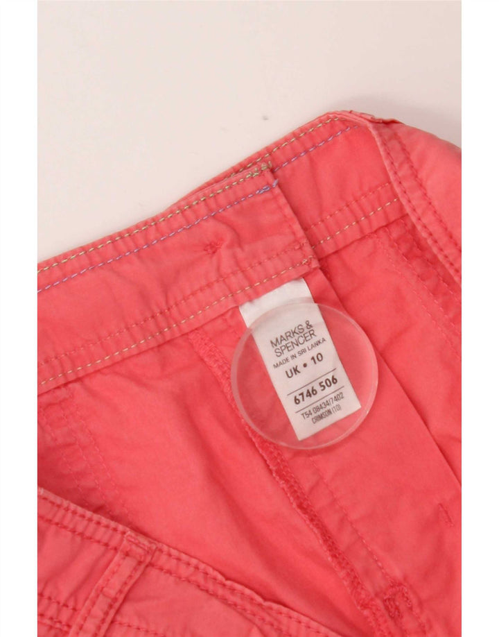 Marks & Spencer Womens Shorts UK 10 Small W30  Pink Cotton