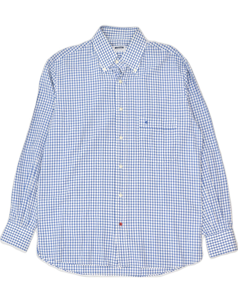 VINTAGE Mens Shirt Size 41 16 Large Blue Check Cotton | Vintage | Thrift | Second-Hand | Used Clothing | Messina Hembry 