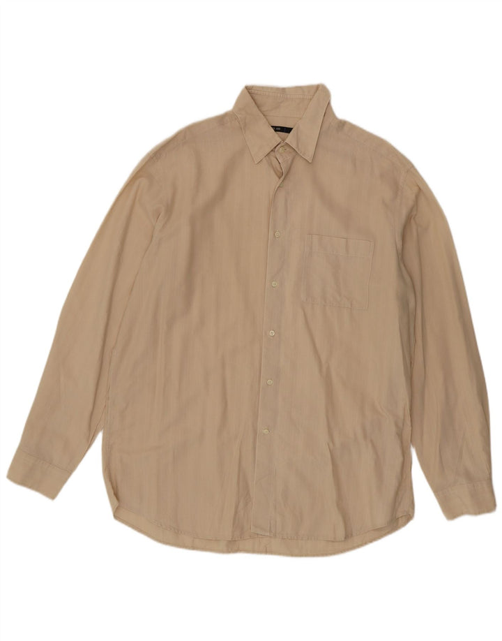 Cerruti 1881 Mens Shirt XL Beige Check Cotton
