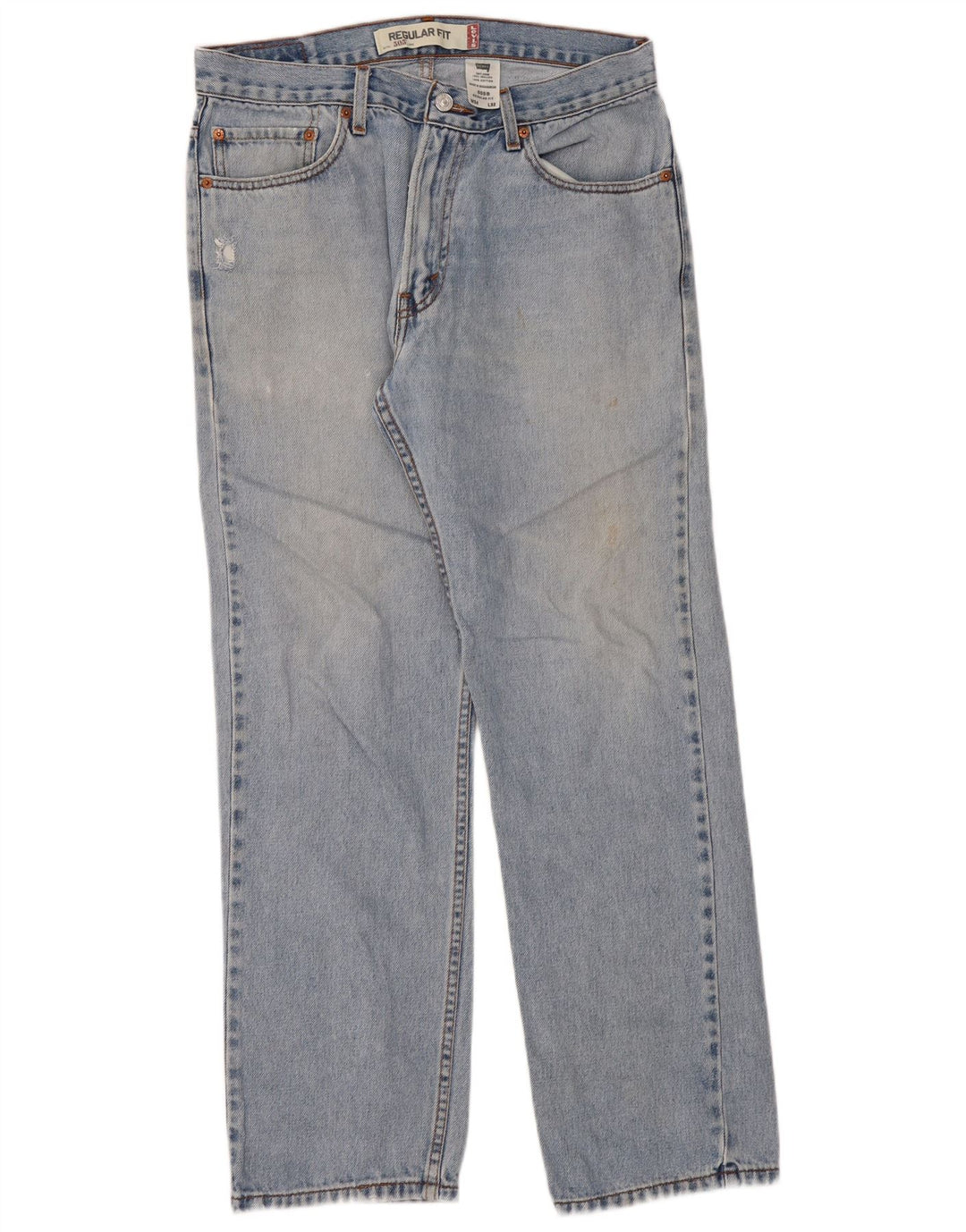 LEVI'S Mens 505 Regular Fit Straight Jeans W34 L32 Blue Cotton