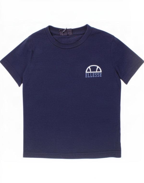 Ellesse Boys Graphic T-Shirt Top 3-4 Years Navy Blue Cotton