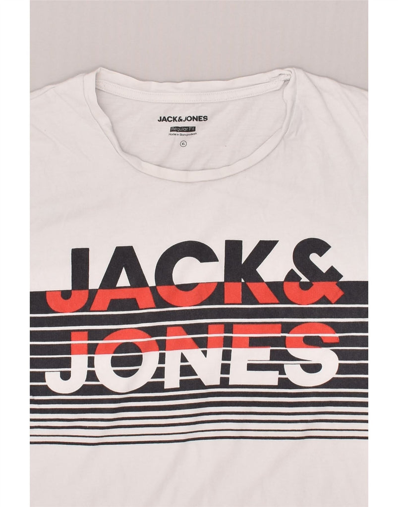 JACK & JONES Mens Regular Fit Graphic T-Shirt Top XL White | Vintage Jack & Jones | Thrift | Second-Hand Jack & Jones | Used Clothing | Messina Hembry 