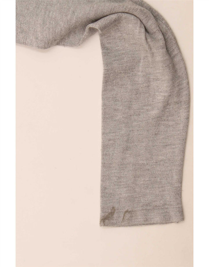Guess Womens Graphic Top Long Sleeve UK 10 Small Grey Viscose