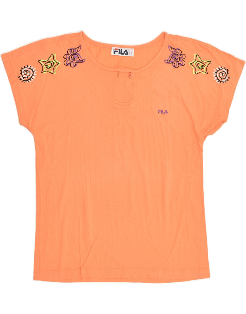 FILA Womens Blouse Top IT 44 Medium Orange Cotton | Vintage Fila | Thrift | Second-Hand Fila | Used Clothing | Messina Hembry 