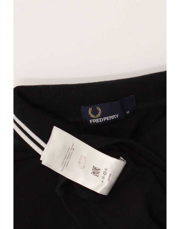 Fred Perry Mens Polo Shirt Medium Black Cotton