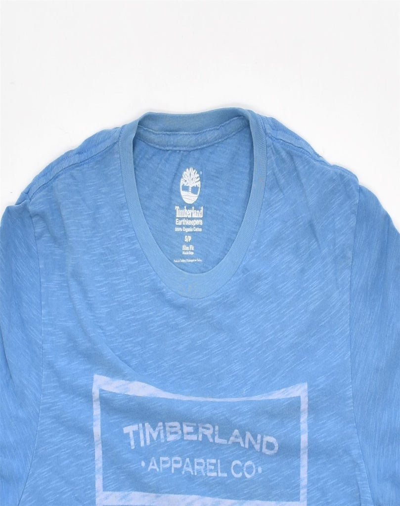 TIMBERLAND Mens Graphic T-Shirt Top Small Blue Cotton | Vintage | Thrift | Second-Hand | Used Clothing | Messina Hembry 