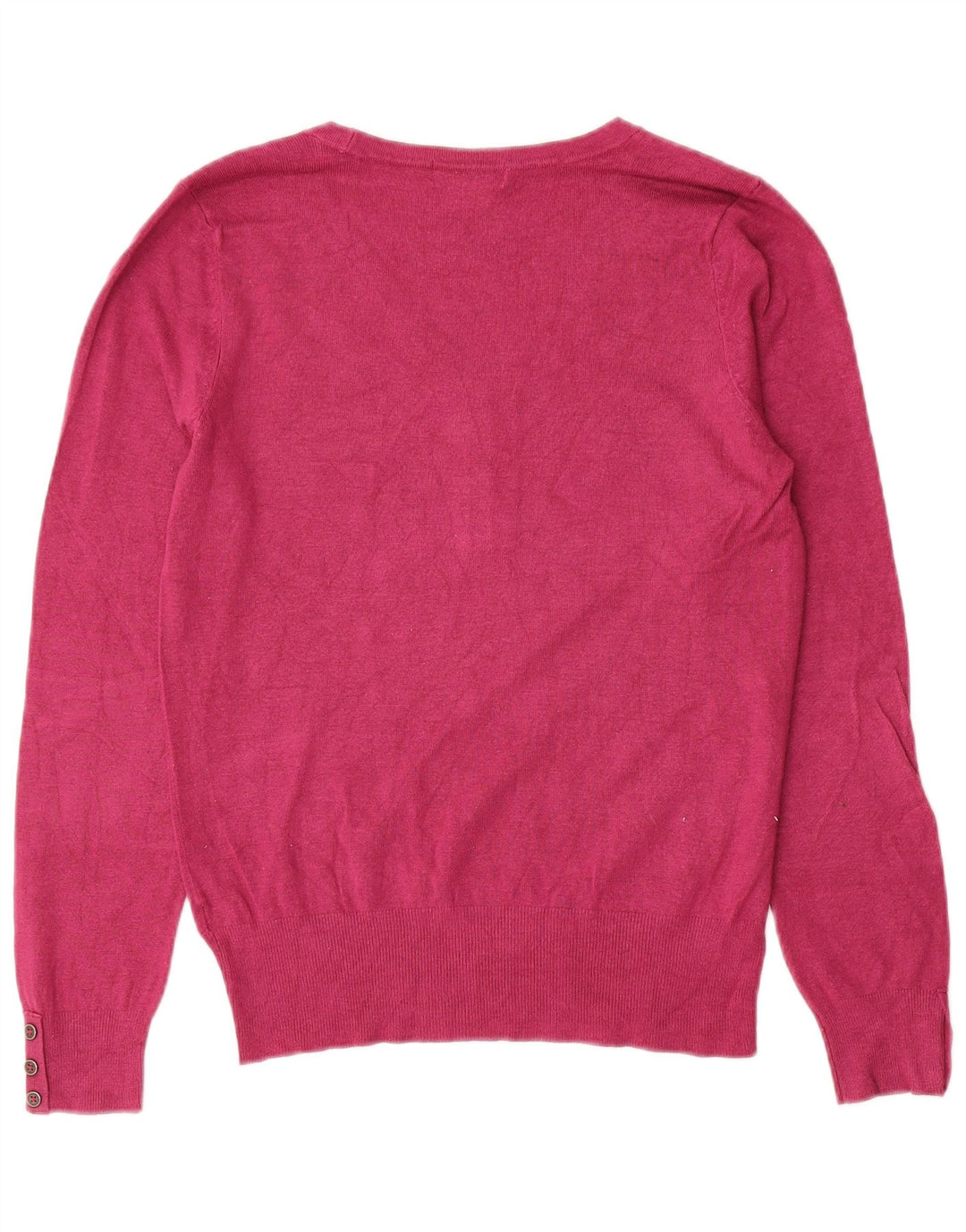 Marks & Spencer Womens V-Neck Jumper Sweater UK 14 Medium Pink