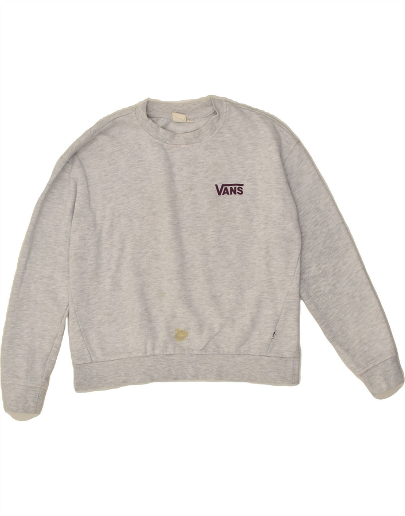 VANS Womens Graphic Sweatshirt Jumper UK 10 Small Grey | Vintage Vans | Thrift | Second-Hand Vans | Used Clothing | Messina Hembry 