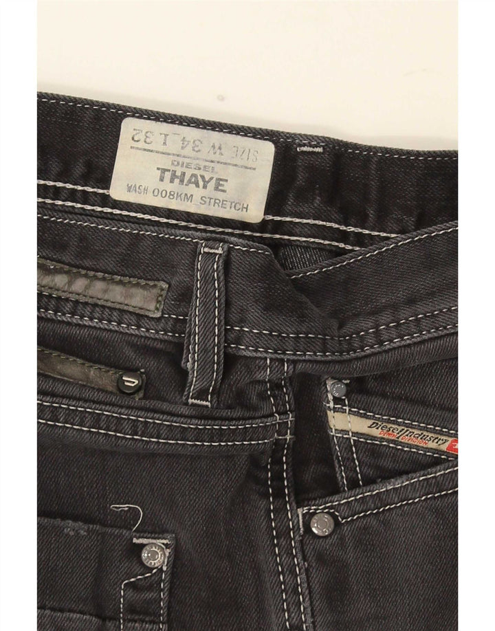 Diesel Mens Thaye Slim Jeans W34 L32 Grey Cotton