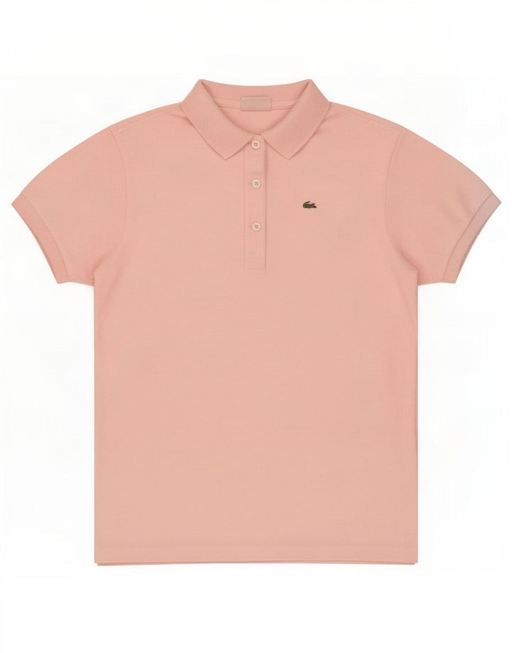 Lacoste Womens Polo Shirt Size 38 Medium Pink Cotton