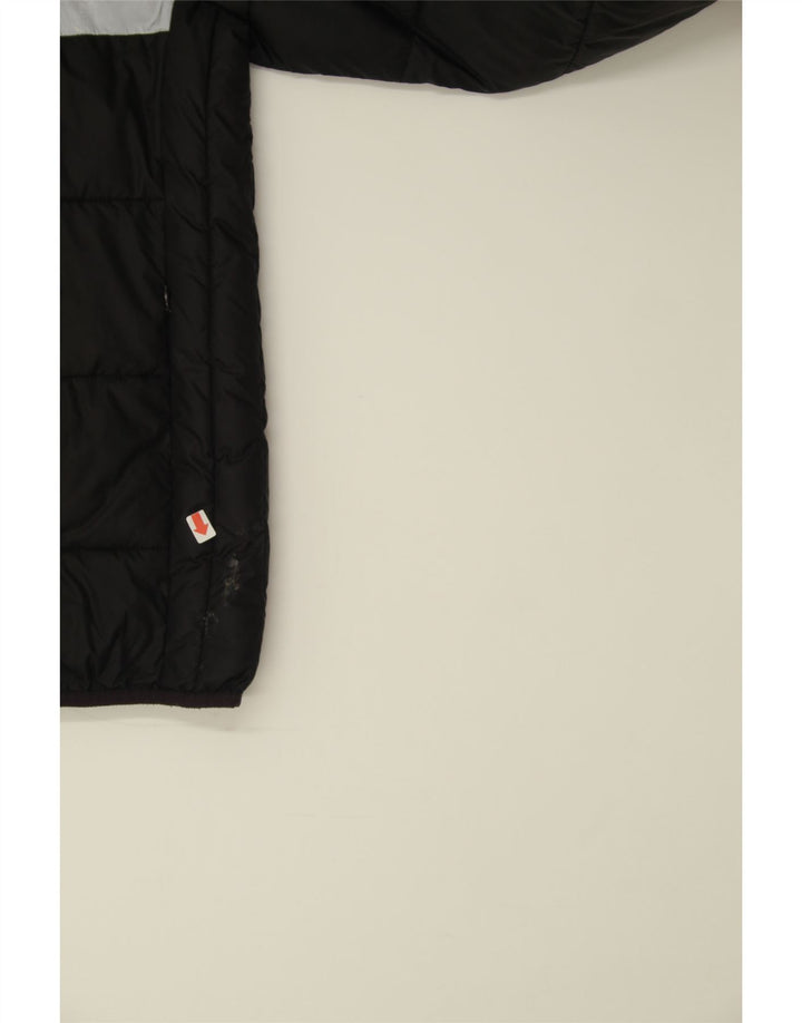 ELLESSE Mens Graphic Padded Jacket UK 36 Small Black Colourblock Polyester Vintage Ellesse and Second-Hand Ellesse from Messina Hembry 