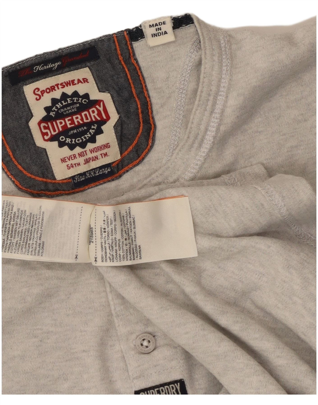 Superdry Mens T-Shirt Top 2XL Grey Cotton